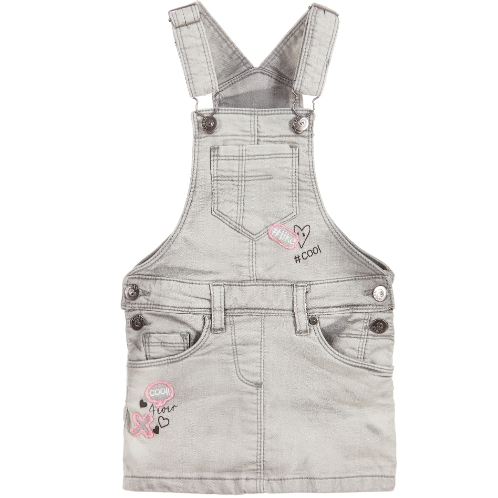 NWT LOSAN Girls Denim Pinafore Summer Dress 3T 4T